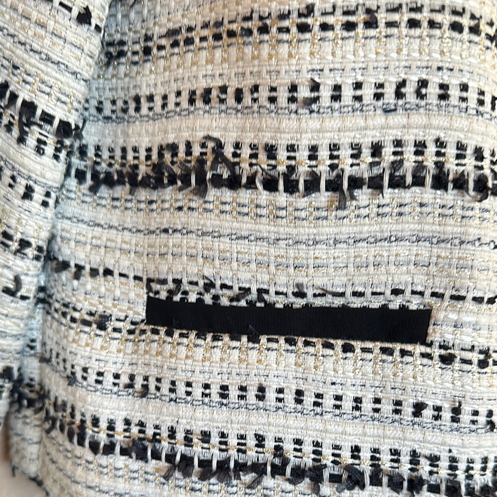 Women's Black and Cream Tweed Jacket - M - Picture 4 of 12